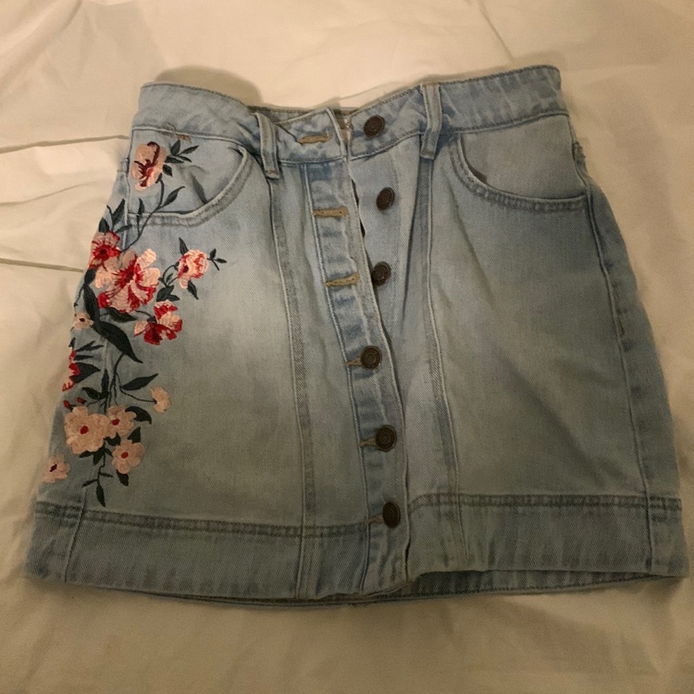 Button Up Jean Skirt